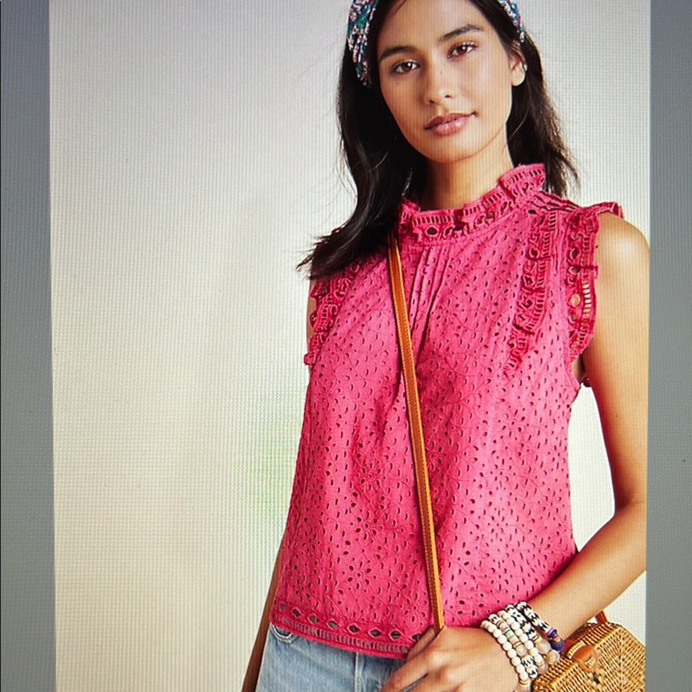 Anthropologie Tilly Eyelet Blouse